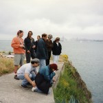On deck: Crack O'Dawners watching the baby seal, 1998