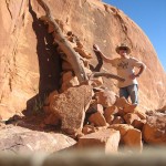 Typical rock ladder built by hikers over the years